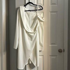 SHEIN asymmetrical off the shoulder dress with belt